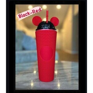 (BLACK & RED) Mickey Mouse Studded Tumbler 24 oz.